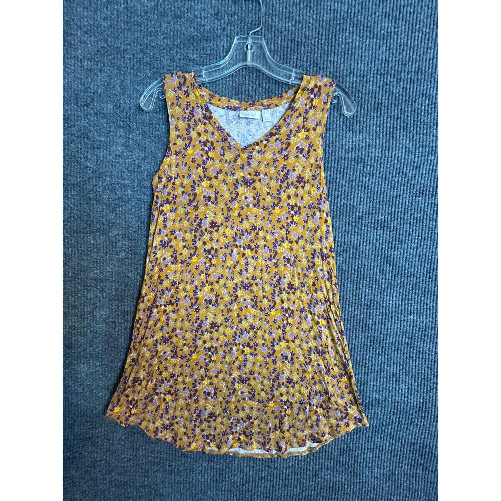 LOGO by Lori Goldstein Swing Tank Top Women's XS Striped Floral Sleeveless